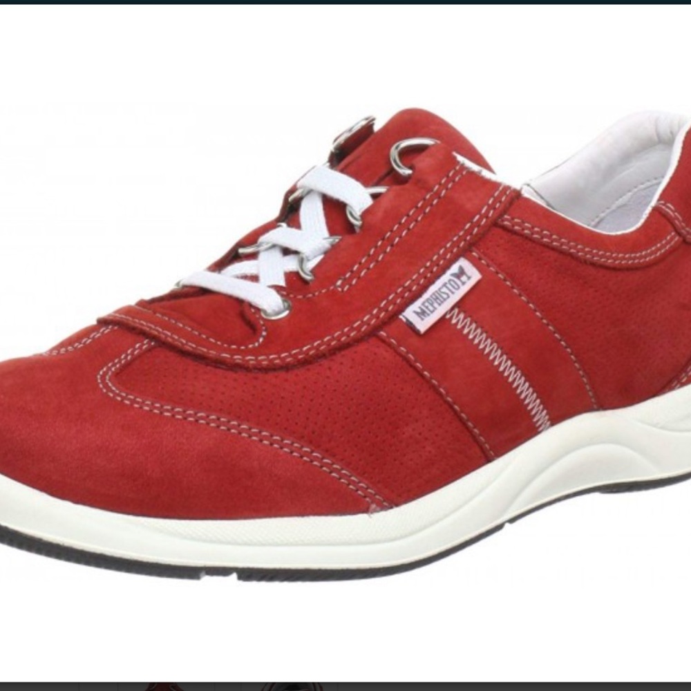 MEMPHISTO RUNOFF AIR JET‎ SYSTEM RED WHITE LOW TOP SNEAKERS. SIZE 8